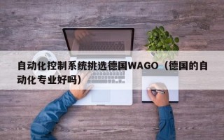 自动化控制系统挑选德国WAGO（德国的自动化专业好吗）