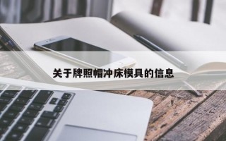 关于牌照帽冲床模具的信息